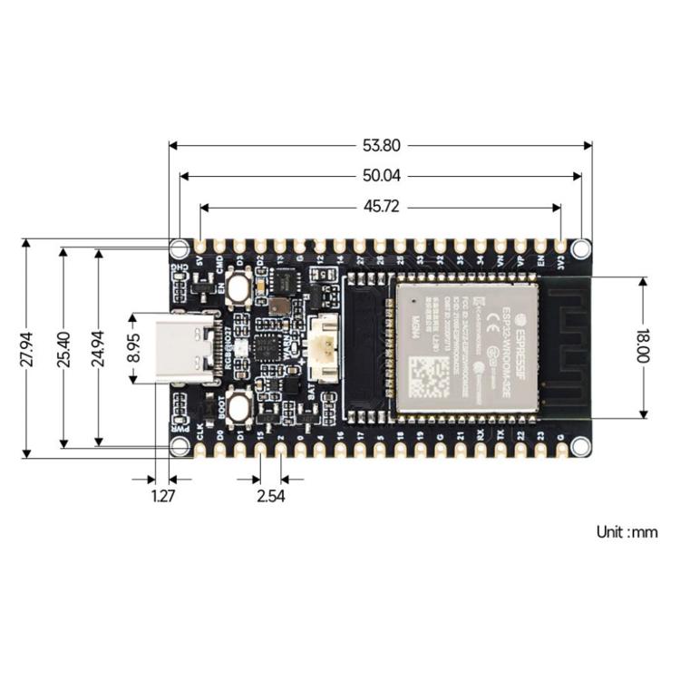 WAVESHARE ESP32 Microcontroller WiFi Development Board 32-Bit LX6 Dual-Core Processor, WROOM-32E-N4, WROOM-32UE-N16, WROVER-E-N16R8, WROVER-IE-N16R8