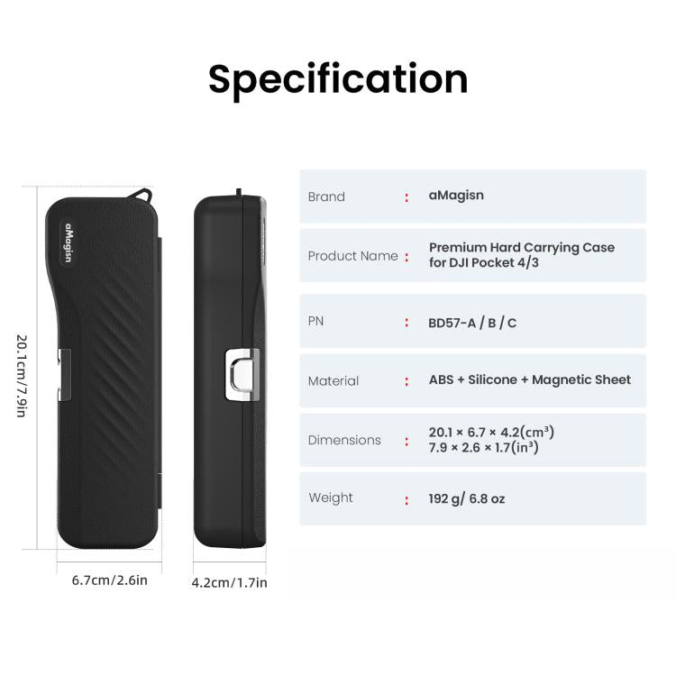 For DJI Osmo Pocket 4/3 aMagisn Extended Hard Carrying Case All-in-One Protective Storage Box, Extended Yellow, Extended Pink