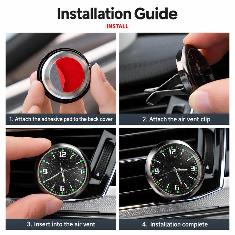 Luminous Car Clock Time Display Ornament