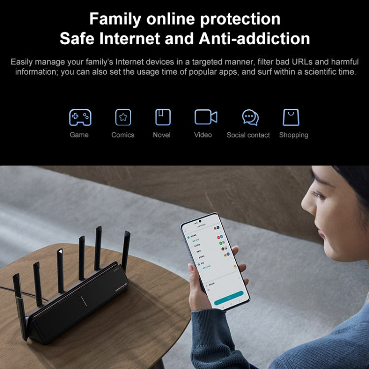 Original Xiaomi WiFi Router 7000 8-channel Independent Signal Amplifier 1GB Memory, US Plug, BE7000
