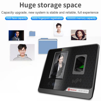 Realand G505 4.3 inch Color TFT Touch Screen Face Fingerprint WiFi Remote Time Attendance Machine, G505