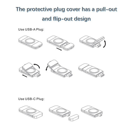 U8 USB / Type-C Magnetic Wireless Charger Fast Charger for Apple Watch Series, U8