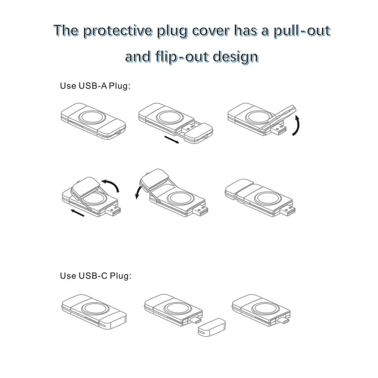 U8S USB / Type-C Magnetic Wireless Charger Fast Charger for Samsung Watch 3 / 4, 4 Classic, Active 1 / 2