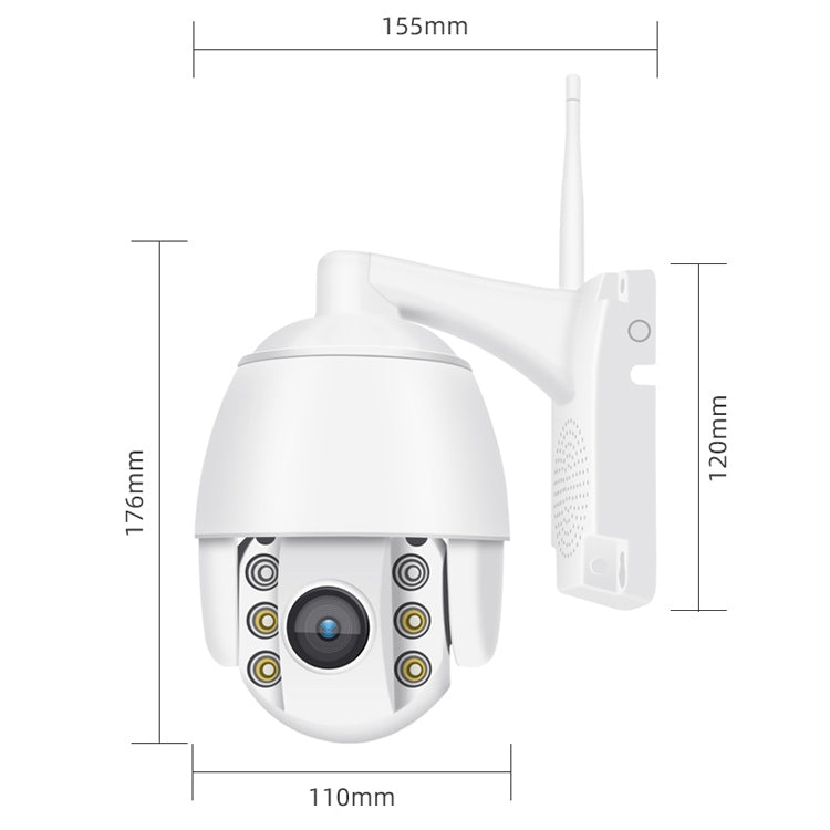 QX2 1080P HD 360 Degrees Panoramic WiFi Day and Night Full-color IP66 Waterproof Smart Camera, Support Motion Detection / Two-way Voice / TF Card, US Plug, WiFi Version