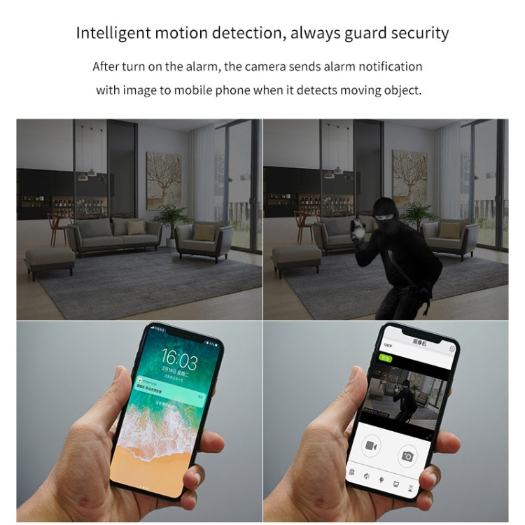 CAMSOY S6 HD 1280 x 720P 70 Degree Wide Angle Wearable Wireless WiFi Intelligent Surveillance Camera, Support Infrared Right Vision & Motion Detection Alarm & Loop Recording, S6 White