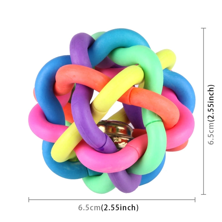 Fun Colorful Weave Style Bell Ball Pet Toy, Size: S (6.5*6.5*6.5cm), Size: S (6.5*6.5*6.5cm)