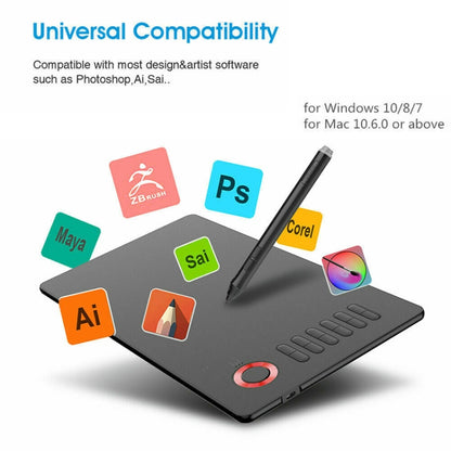 VEIKK A15 10x6 inch 5080 LPI Smart Touch Electronic Graphic Tablet, with Type-C Interface, A15 Gold, A15 Blue, A15 Red