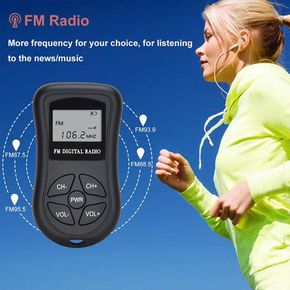 HRD-107 DSP Digital Display Portable Stereo FM Radio with Headset