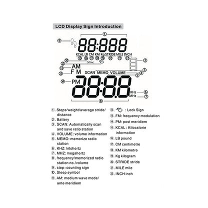 HRD-602 Digital Display FM AM Mini Sports Radio with Step Counting Function