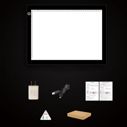 A4 Size 5W 5V LED LED Stepless Dimmable Acrylic Copy Boards for Anime Sketch Drawing Sketchpad, with USB Cable , Size：220x330x5mm, Stepless Dimmable