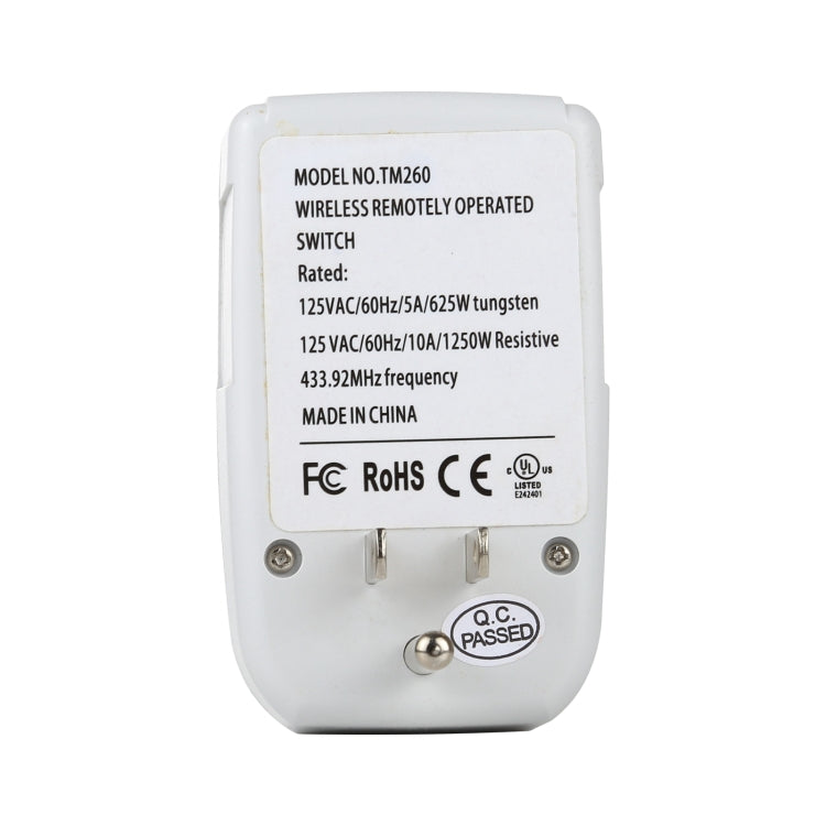 110V Indoor Wireless Smart Remote Control Switch with Single Keychain Transmitter, US Plug, US Plug