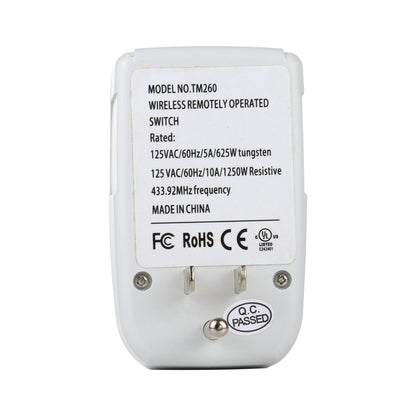 110V Indoor Wireless Smart Remote Control Switch with Single Keychain Transmitter, US Plug, US Plug