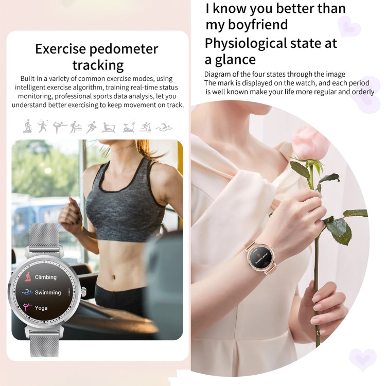 KC06 Women Menstrual Period Smart Watch Bracelet, Blood Pressure / Heart Rate Monitoring, Silicone Strap