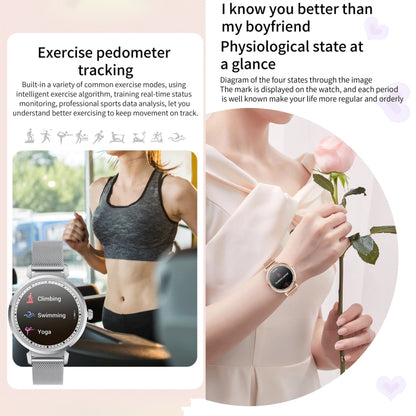 KC06 Women Menstrual Period Smart Watch Bracelet, Blood Pressure / Heart Rate Monitoring, Silicone Strap
