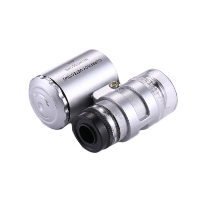 Mini Portable 60X Jewelry Appraisal Microscope with LED Light & Currency Detecting Function