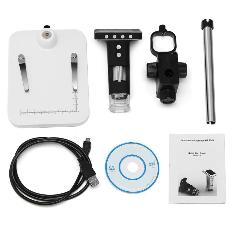 500X Zoom Magnifier 3MP Image Sensor USB Digital Microscope with 2.5 inch Screen & 8 LED & Professional Stand, Support TF Card, DMS-015M 500X