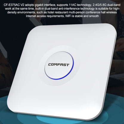 COMFAST CF-E375AC 1300Mbps Dual Band Wireless Indoor Ceiling AP 2.4G+5.8GHz WiFi Access Point, CF-E375AC