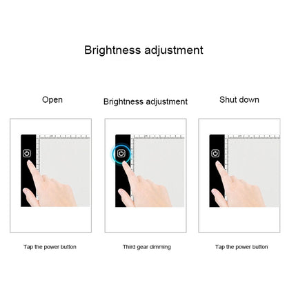 3.5W 5V LED USB Three Level of Brightness Dimmable A4 Acrylic Scale Copy Boards Anime Sketch Drawing Sketchpad, Copy Boards