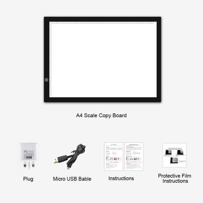 A3 8W 5V LED USB Three Level of Brightness Dimmable  Acrylic Scale Copy Boards Anime Sketch Drawing Sketchpad with USB Cable, Three Level of Brightness Dimmable with USB Cable & Power Adapter