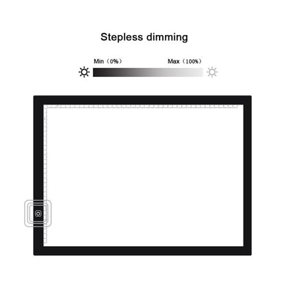A3 8W 5V LED USB Stepless Dimming Acrylic Scale Copy Boards Anime Sketch Drawing Sketchpad with USB Cable & Power Adapter, Stepless Dimming with USB Cable & Power Adapter