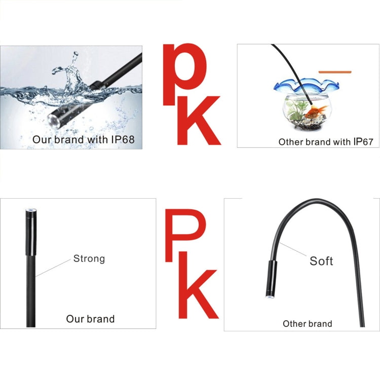 YPC110 8mm 2.0MP HD Camera WiFi Endoscope Snake Tube Inspection Camera with 8 LED, Waterproof IP68, Lens Diameter: 8mm, Length: 10m, Hard Line, 10m Hard Line