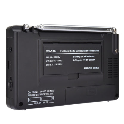 CS-106 10KHZ Multifunctional Full Band Digital Demodulation Stereo Radio Receiver, 10KHZ