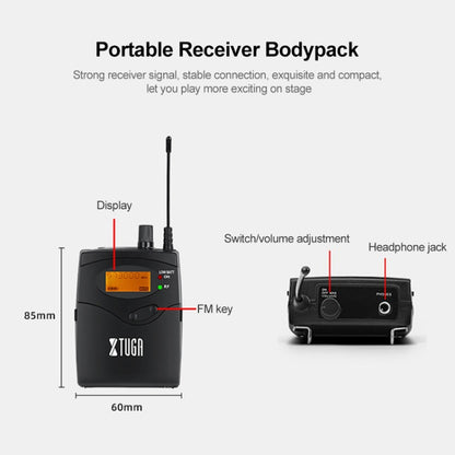 XTUGA IEM1200 Wireless Transmitter 6 Bodypack Stage Singer In-Ear Monitor System, Transmitter 6 Bodypack