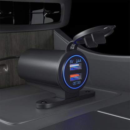 ZH-723F5 Car / Motorcycle QC3.0 Cell Phone Fast Charging Dual USB Car Charger