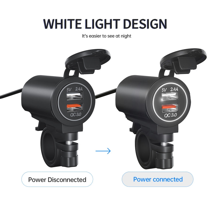 ZH-723F5 Car / Motorcycle QC3.0 Cell Phone Fast Charging Dual USB Car Charger