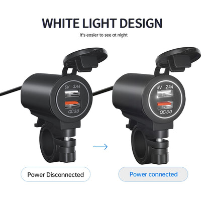 ZH-723F5 Car / Motorcycle QC3.0 Cell Phone Fast Charging Dual USB Car Charger