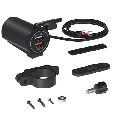 ZH-723F5 Car / Motorcycle QC3.0 Cell Phone Fast Charging Dual USB Car Charger