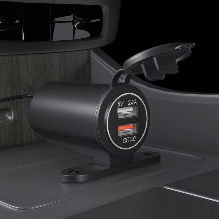 ZH-723F5 Car / Motorcycle QC3.0 Cell Phone Fast Charging Dual USB Car Charger