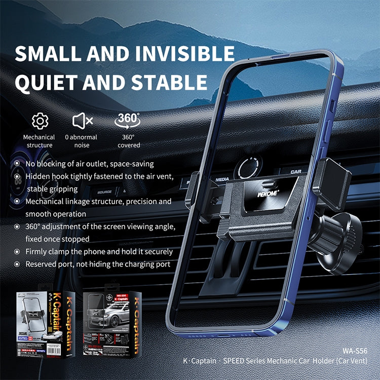 WK WA-S56 K Captain Speed Series Mechanic Car Air Outlet Phone Holder, WA-S56