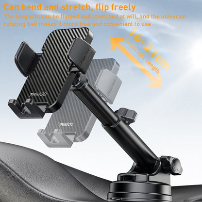 Yesido C173 Suction Cup Type Telescopic Rod Car Phone Holder, C173