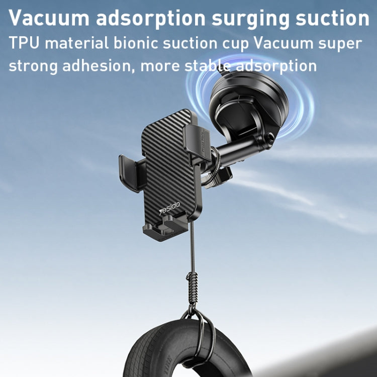 Yesido C173 Suction Cup Type Telescopic Rod Car Phone Holder, C173