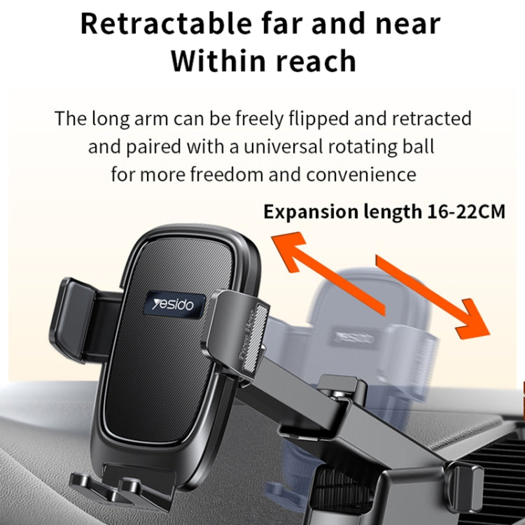 Yesido C262 Suction Cup Retractable Adjustable Car Phone Holder, C262