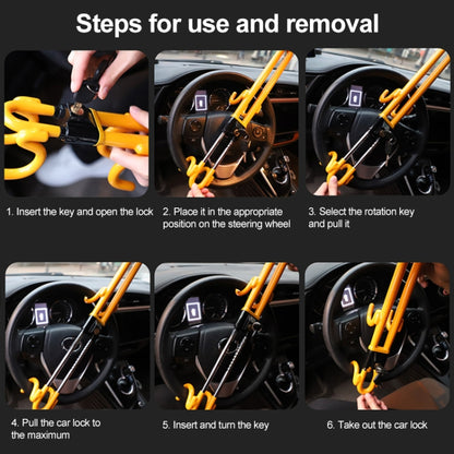 Car Steering Wheel Anti-Theft Lock Retractable Self-Defense Lock