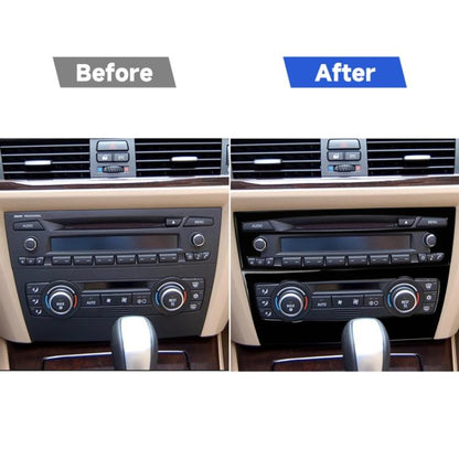 For BMW 3 Series E90/E92 2005-2012 2pcs Car Air Conditioner CD Control Panel Non-navigation without Holes Decorative Sticker, Left and Right Drive Universal, Car Air Conditioner CD Control Panel