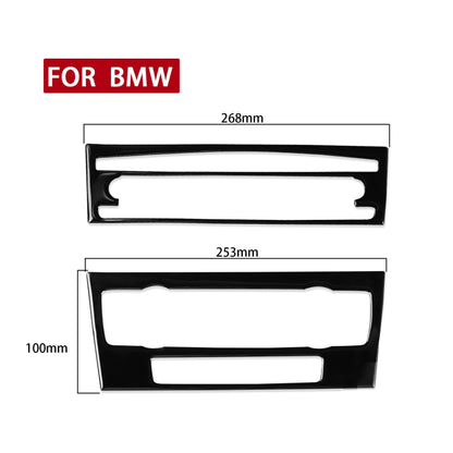 For BMW 3 Series E90/E92 2005-2012 2pcs Car Air Conditioner CD Control Panel Non-navigation with Holes Decorative Sticker, Left and Right Drive Universal, Car Air Conditioner CD Control Panel Non-navigation with Holes