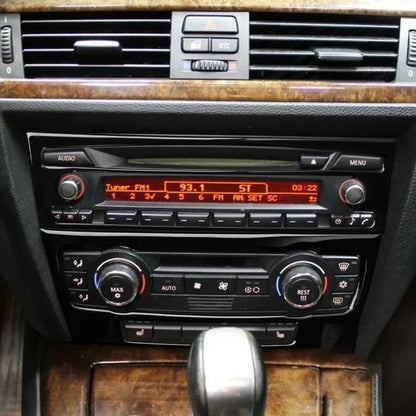 For BMW 3 Series E90/E92 2005-2012 2pcs Car Air Conditioner CD Control Panel Non-navigation with Holes Decorative Sticker, Left and Right Drive Universal, Car Air Conditioner CD Control Panel Non-navigation with Holes