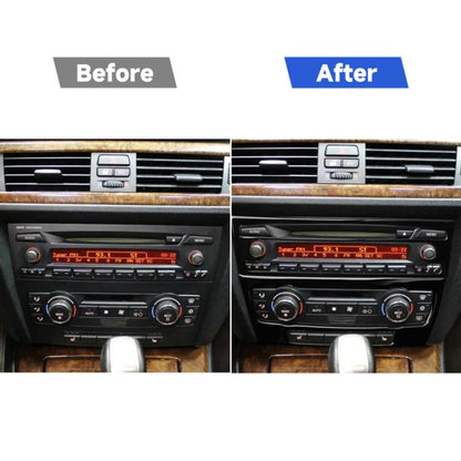 For BMW 3 Series E90/E92 2005-2012 2pcs Car Air Conditioner CD Control Panel Non-navigation with Holes Decorative Sticker, Left and Right Drive Universal, Car Air Conditioner CD Control Panel Non-navigation with Holes