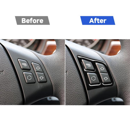 For BMW 3 Series E90 2005-2012 2pcs Car Steering Wheel Buttons Decorative Sticker, Left and Right Drive Universal, Car Steering Wheel Buttons