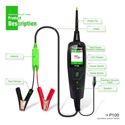TopDiag P100 Car Circuit Intelligent Analyzer Diagnostic Instrument, Cable Length: 10m, TopDiag P100 10m