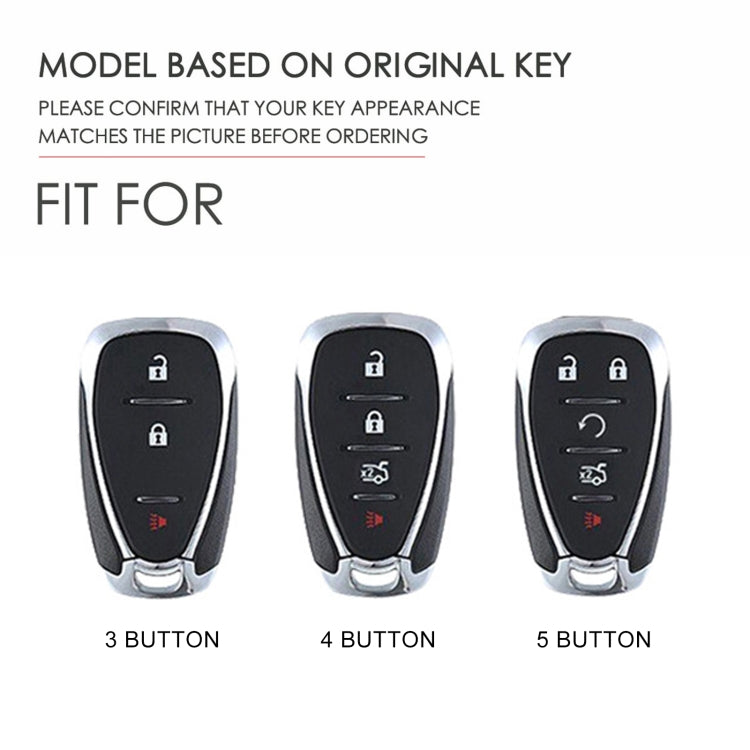 For Chevrolet 4-button Hallmo Car Cowhide Leather Key Protective Cover Key Case, C113