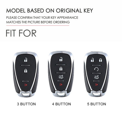 For Chevrolet 4-button Hallmo Car Cowhide Leather Key Protective Cover Key Case, C113