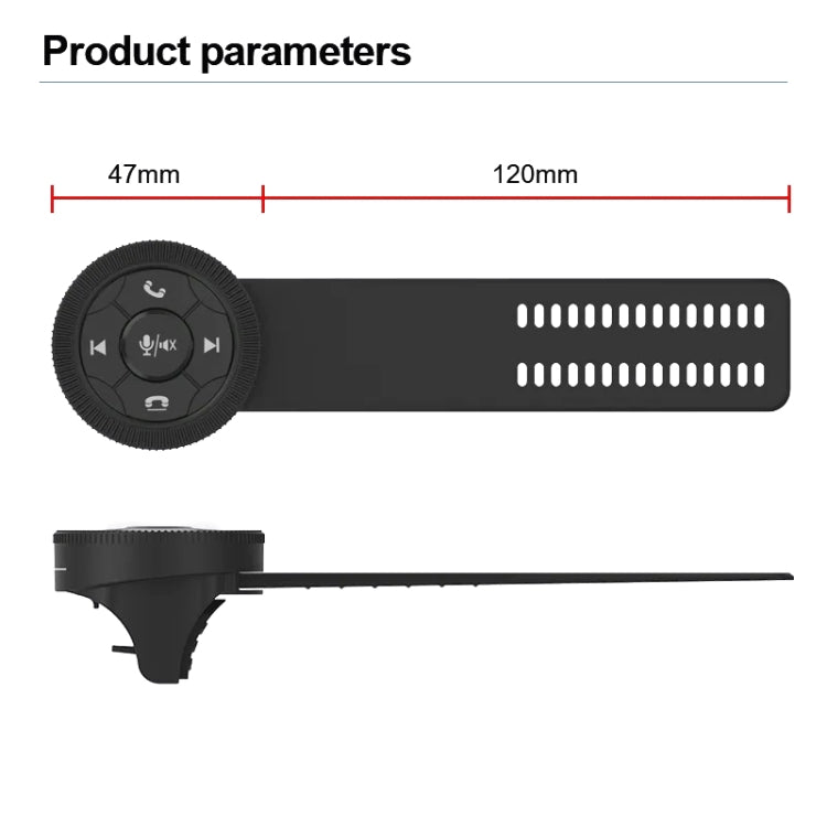 Universal Strap Shape Steering Wheel Remote Control Car Multimedia Wireless Button Remote Control, Strap Shape Black, Strap Shape Silver
