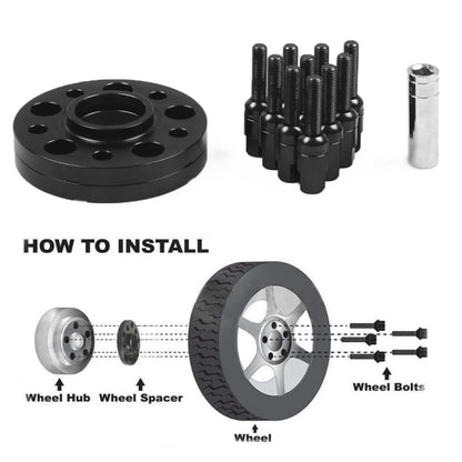 For Mercedes-Benz 15mm Car Modified Wheel Hub Flange Center Wheel Spacer with M12x1.5 Screws, 15mm