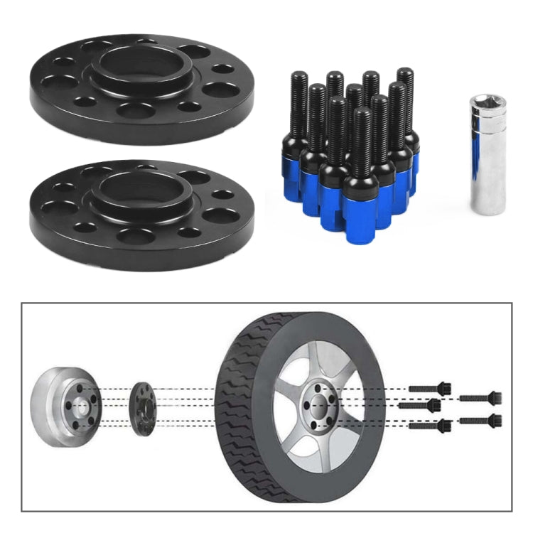 For Mercedes-Benz 15mm Car Modified Wheel Hub Flange Center Wheel Spacer with M12x1.5 Screws, 15mm