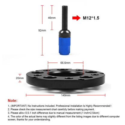 For Mercedes-Benz 20mm Car Modified Wheel Hub Flange Center Wheel Spacer with M12x1.5 Screws, 20mm