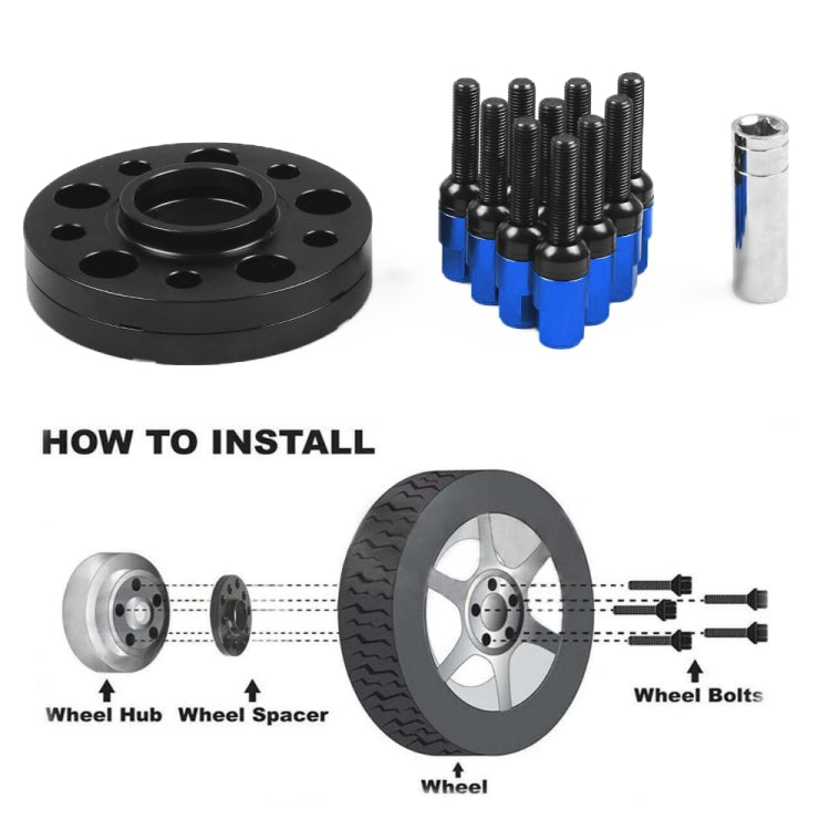 For Mercedes-Benz 20mm Car Modified Wheel Hub Flange Center Wheel Spacer with M12x1.5 Screws, 20mm